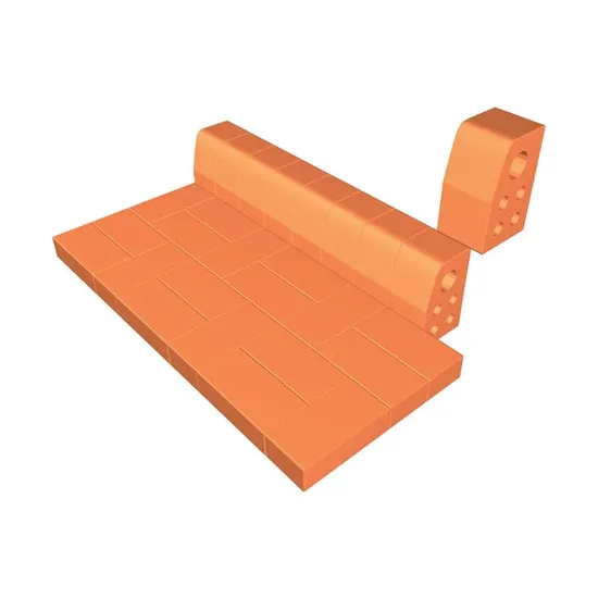 Çenesizler Toprak - Kiremit Tuğla - Çim Bordür - 125 x 105 x 210 mm Ebatlarında