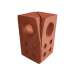 Çenesizler Toprak - Kiremit Tuğla - Çim Bordür İç Köşe Dönüş - 125 x 125 x 210 mm Ebatlarında