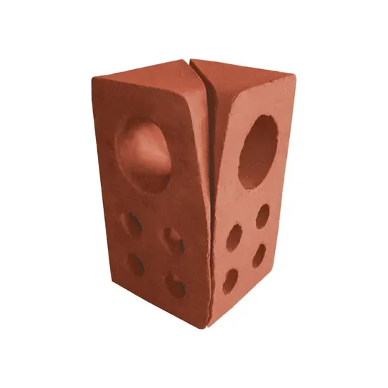 Çenesizler Toprak - Kiremit Tuğla - Çim Bordür İç Köşe Dönüş - 125 x 125 x 210 mm Ebatlarında