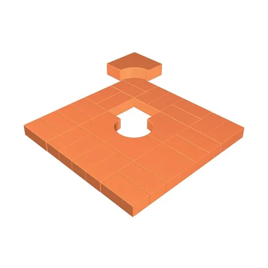 Çenesizler Toprak - Kiremit Tuğla - Direk Dibi Elemanı - 210 x 105 x 65 mm Ebatlarında