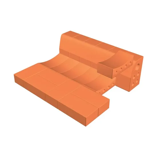 Çenesizler Toprak - Kiremit Tuğla - Kanal Elemanı - 210 x 105 x 65 mm Ebatlarında