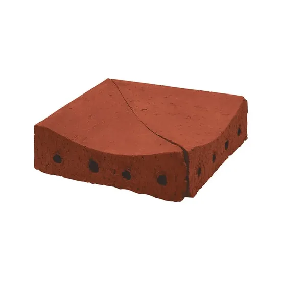 Çenesizler Toprak - Kiremit Tuğla - Kanal Elemanı İç Köşe Dönüş - 210 x 210 x 65 mm Ebatlarında