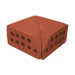 Çenesizler Toprak - Kiremit Tuğla - Küçük Pres Tuğla 45º Kesik İç Köşe Dönüş - 190 x 190 x 90 mm Ebatlarında Pres Tuğla