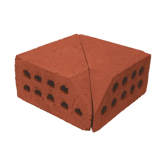 Çenesizler Toprak - Kiremit Tuğla - Küçük Pres Tuğla 45º Kesik İç Köşe Dönüş - 190 x 190 x 90 mm Ebatlarında Pres Tuğla