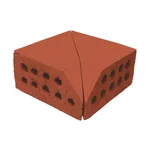 Çenesizler Toprak - Kiremit Tuğla - Küçük Pres Tuğla Düz 45º Kesik İç Köşe Dönüş - 190 x 190 x 90 mm Ebatlarında Pres Tuğla