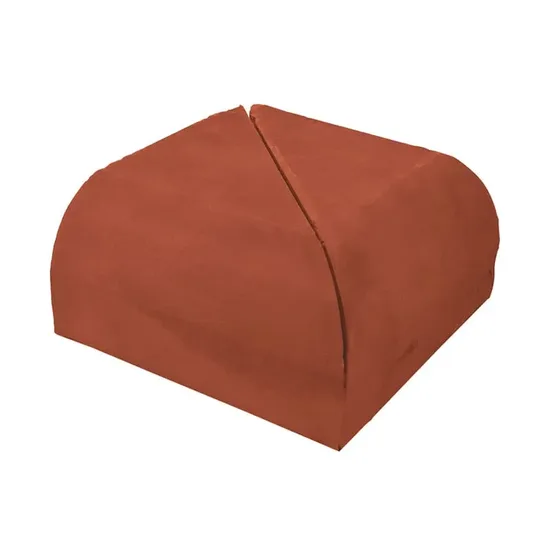 Çenesizler Toprak - Kiremit Tuğla - Küçük Pres Tuğla Oval Dış Köşe Dönüş - 190 x 190 x 90 mm Ebatlarında Pres Tuğla