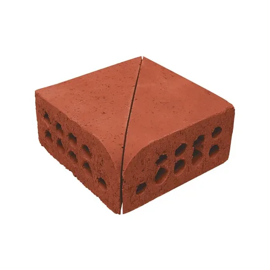 Çenesizler Toprak - Kiremit Tuğla - Küçük Pres Tuğla Oval İç Köşe Dönüş - 190 x 190 x 90 mm Ebatlarında Pres Tuğla