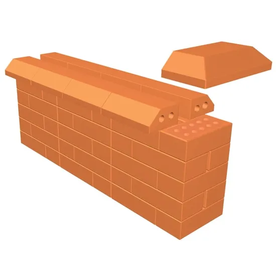 Çenesizler Toprak - Kiremit Tuğla - Sütun Bitiş Tuğlası - 300 x 145 x 65 mm Ebatlarında Pres Tuğla