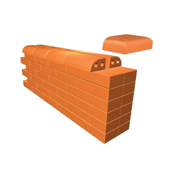 Çenesizler Toprak - Kiremit Tuğla - Uzun Çeyrek Daire - 215 x 102 x 65 mm Ebatlarında Pres Tuğla
