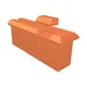 Çenesizler Toprak - Kiremit Tuğla - Uzun Tek Köşe - 215 x 123 x 65 mm Ebatlarında Pres Tuğla