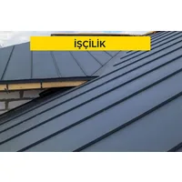 Ahşap çatı üzerine 0,70 mm kalınlıkta düz alüminyum levha (EN AW 3003 Al- Mn1 Cu) ile çatı örtüsü yapılması (Malzeme Hariç) (İşçilik)