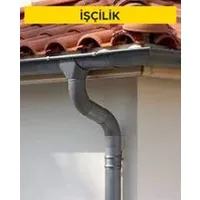 10 no'lu çinko levhadan 100 mm çapında düşey yağmur borusu yapılması ve yerine tespiti. (Malzeme Hariç) (İşçilik)