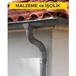 12 no'lu çinko levhadan 120 mm çapında düşey yağmur borusu yapılması ve yerine tespiti. (Malzeme Dahil)