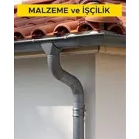 10 no'lu çinko levhadan 70 mm çapında düşey yağmur borusu yapılması ve yerine tespiti. (Malzeme Dahil)