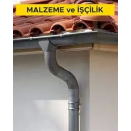 10 no'lu çinko levhadan 100 mm çapında düşey yağmur borusu yapılması ve yerine tespiti. (Malzeme Dahil)