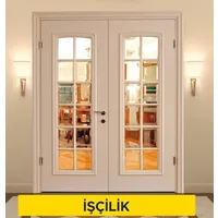 Ahşaptan camlı çarpma iç kapı kanadı yapılması ve yerine konulması (Malzeme Hariç) (İşçilik)