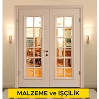 Ahşaptan camlı çarpma iç kapı kanadı yapılması ve yerine konulması (Malzeme Dahil)