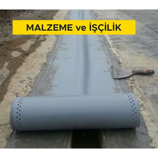 30 cm genislikte, min. 1 mm kalınlıkta dilatasyon yalıtım bantları ile dilatasyonlarda su yalıtımı yapılması (Malzeme Dahil)