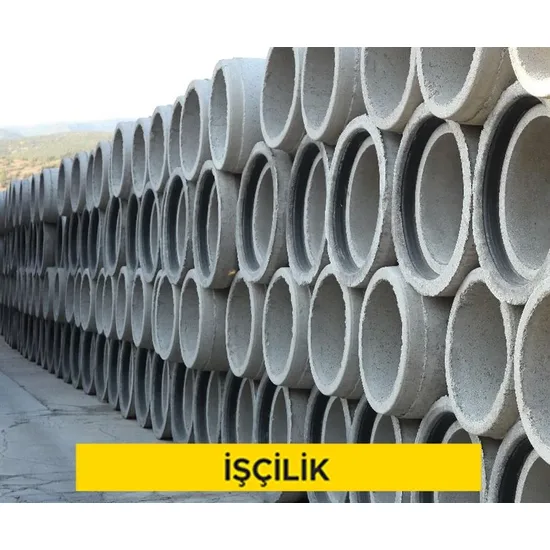Ø 1000 mm iç çaplı 110-115 mm kalınlığında 2000 mm uzunluğunda entegre contalı betonarme boru döşenmesi (Malzeme Hariç) (İşçilik)