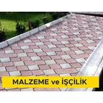 50 x 20 x 10 cm boyutlarında beyaz çimentolu buhar kürlü beton bordür döşenmesi (pahlı, her renk) (Malzeme Dahil)