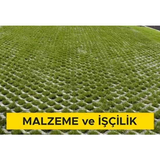 8 cm yüksekliğinde normal çimentolu buhar kürlü beton çim taşı ile döşeme kaplaması yapılması (her ebat, renk ve desende) (Malzeme Dahil)