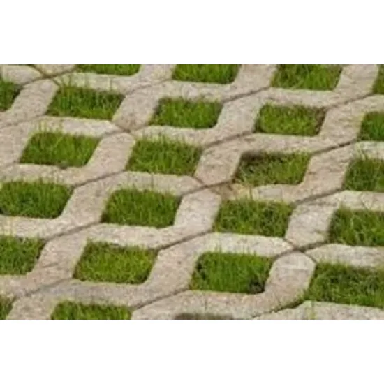 10 cm yüksekliğinde, her renk ve ebatta normal çimentolu beton çim taşı (karekteristik yarmada çekme dayanımı (T) > 3,6 Mpa kırılma yükü >250 N/mm olmalıdır)