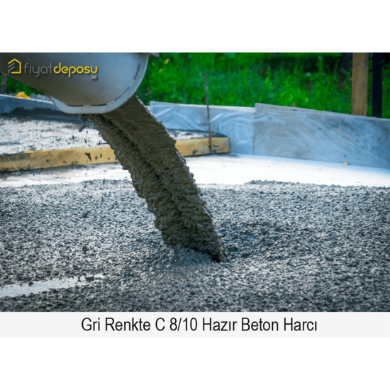 Gri Renkte C 8/10 Basınç Dayanımında Hazır Beton Harcı