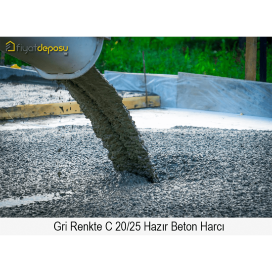 Gri Renkte C 20/25 Basınç Dayanımında Hazır Beton Harcı