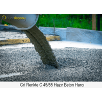 Gri Renkte C 45/55 Basınç Dayanımında Hazır Beton Harcı