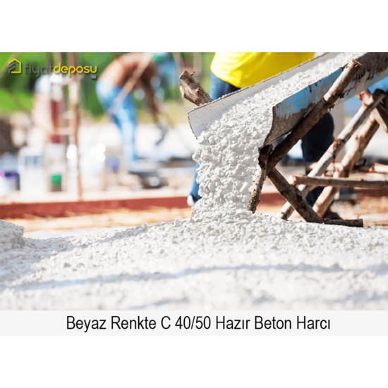 Beyaz Renkte C 40/50 Basınç Dayanımında Hazır Beton Harcı