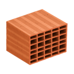 250 x 250 x 200 mm Ebatlarında Yatay Delikli Tuğla 250 x 250 x 200 mm Ebatlarında Yatay Delikli Tuğla