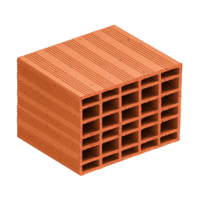 250 x 250 x 200 mm Ebatlarında Yatay Delikli Tuğla