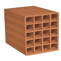 Kudret Tuğla - 20 x 25'lik Tuğla - 250 x 250 x 200 mm Ebatlarında Yatay Delikli Tuğla