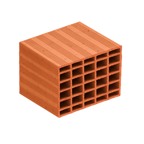 235 x 240 x 190 mm Ebatlarında Yatay Delikli Tuğla