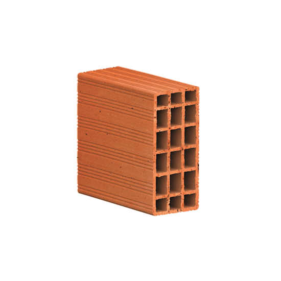 235 x 100 x 235 mm Ebatlarında Yatay Delikli Tuğla