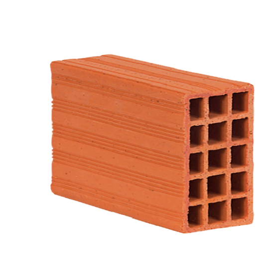 280 x 100 x 190 mm Ebatlarında Yatay Delikli Tuğla