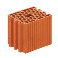 Zümrüt Kiremit Tuğla - İzoblok 20 Tuğla - 250 x 200 x 235 mm Ebatlarında Düşey Delikli Tuğla