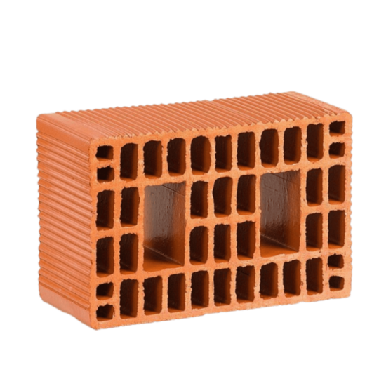 Zümrüt Kiremit Tuğla - Hafif Yığma Tuğla - 285 x 185 x 135 mm Ebatlarında Düşey Delikli Tuğla