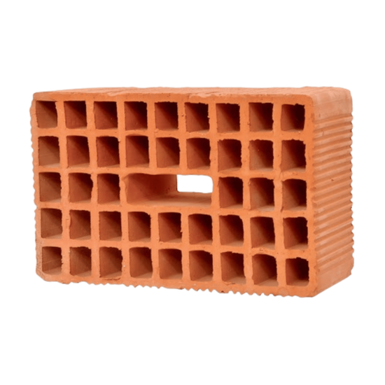 Zümrüt Kiremit Tuğla - Petek Yığma Tuğla - 285 x 185 x 135 mm Ebatlarında Düşey Delikli Tuğla
