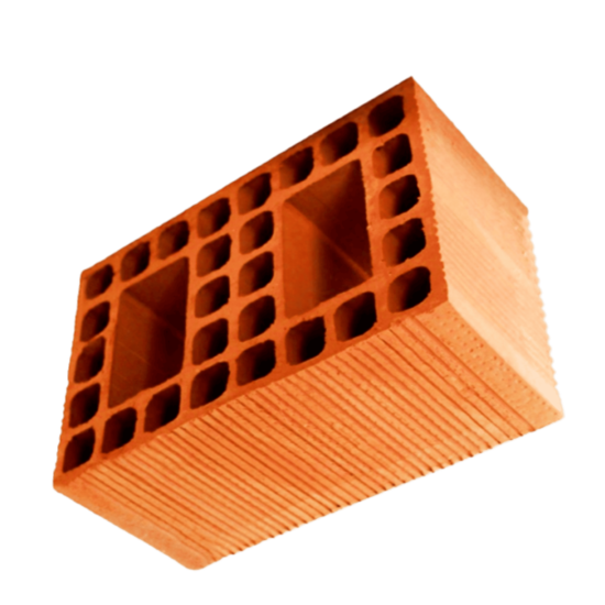 Zümrüt Kiremit Tuğla - Yuvarlak Yığma Tuğla - 285 x 185 x 135 mm Ebatlarında Düşey Delikli Tuğla