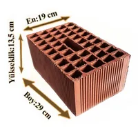 Çetin Tuğla - Petek Yığma Tuğla - 290 x 190 x 135 mm Ebatlarında Düşey Delikli Tuğla
