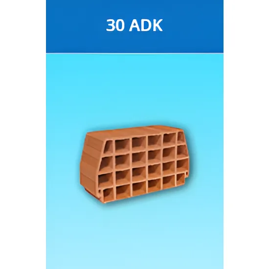 Kudret Tuğla - 30 ADK Taşıyıcı Asmolen Kulaklı Döşeme Dolgu Tuğlası - 200 x 530 x 300 mm Ebatlarında