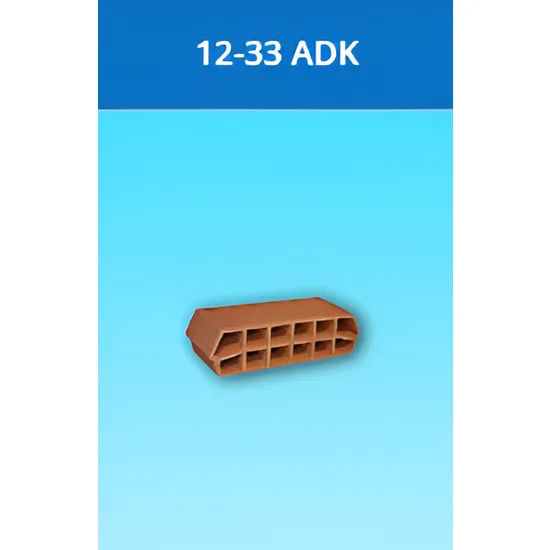 Kudret Tuğla - 12 x 33'lük ADK Taşıyıcı Asmolen Kulaklı Döşeme Dolgu Tuğlası - 200 x 330 x 120 mm Ebatlarında