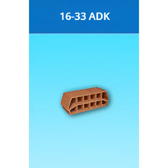 Kudret Tuğla - 16 x 33'lük ADK Taşıyıcı Asmolen Kulaklı Döşeme Dolgu Tuğlası - 200 x 330 x 160 mm Ebatlarında