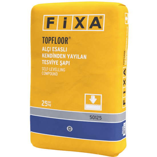 Fixa Yapı Kimyasalları - Topfloor Alçı Esaslı Kendinden Yayılan Tesviye Şapı (2 - 10 Mm)