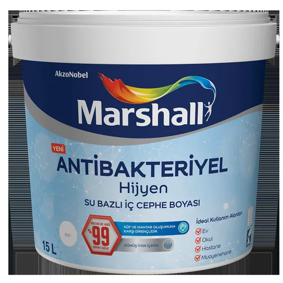 Marshall Boya - Antibakteriyel Hijyen - İç Cephe Yarı Mat Duvar Boyası
