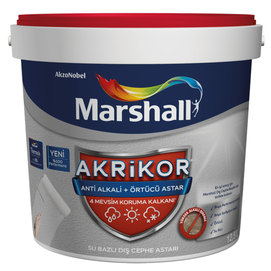 Marshall Boya - Akrikor Anti Alkali + Örtücü Astar - Su Bazlı Dış Cephe Astarı
