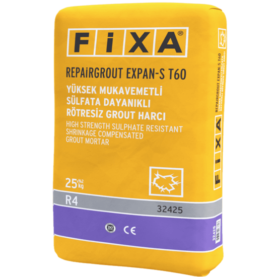 Fixa Yapı Kimyasalları - Repairgrout Expan-S T60 - Yüksek Mukavemetli Sülfata Dayanıklı Rötresiz Grout Harcı