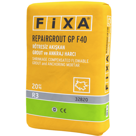 Fixa Yapı Kimyasalları - Repairgrout Gp F40 - Rötresiz Akışkan Grout ve Ankraj Harcı