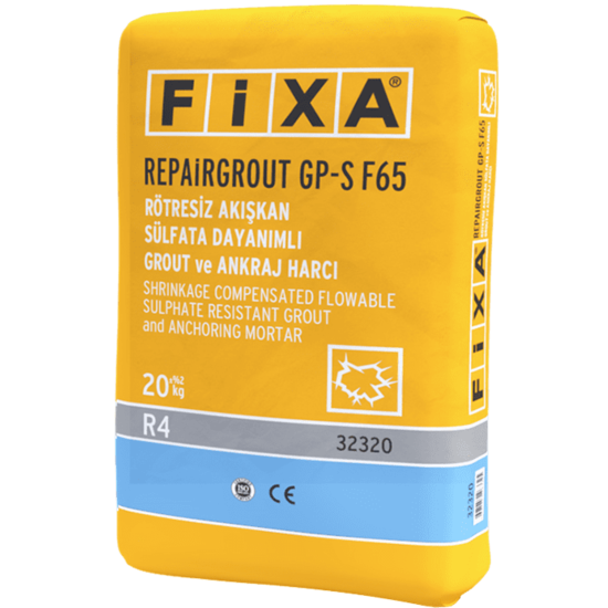 Fixa Yapı Kimyasalları - Repairgrout Gp-S F65 - Rötresiz Akışkan Sülfata Dayanıklı Grout ve Ankraj Harcı